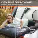 TOBTOS Inflatable Camping Sleeping Pad with Pillow, Thick 6 Inch Ultralight Sleeping Pad with Built-in Pump, Lightweight Sleeping Mat for Camping, Backpacking, Hiking, Tent (Grey), Single
