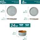 vancasso ONION Ceramic Plates and Bowls Sets, 18 Pieces Light Blue Dinnerware Sets for Kitchen, Reactive Glaze Dishes Set for 6, Dishwasher and Microwave Safe