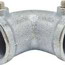 2 Pcs Galvanized Pipe Fittings, 90 Degree L Tube Connector Fit for 1 Inch(25.4 mm) OD Steel Pipe, Structural Elbow Joint Between Two Pipes Connector, Cast Iron