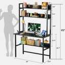 Aquzee 40 Inch Desk with Hutch, Computer Desk with Shelves