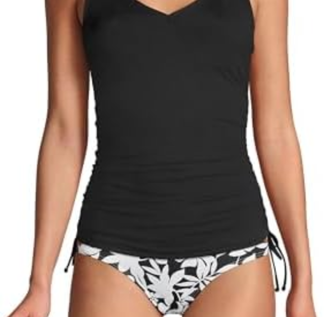 Lands' End Chlorine Resistant Underwire Tankini Swimsuit,  18