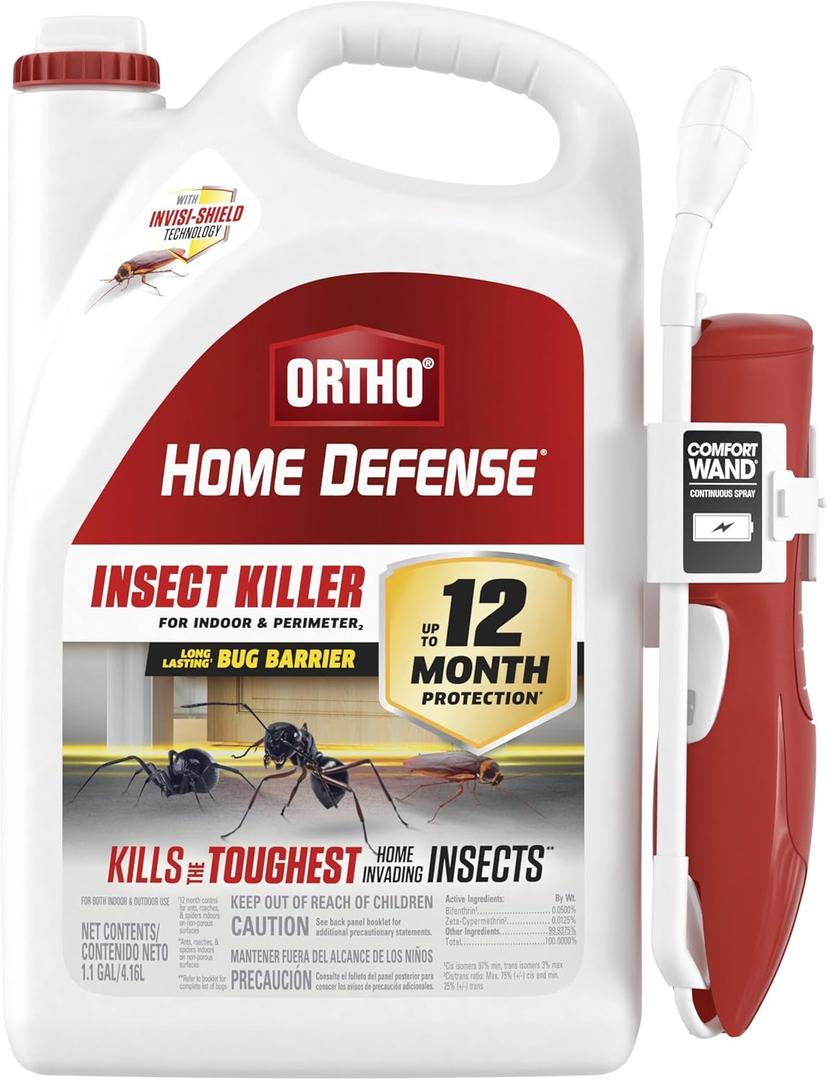 Ortho Home Defense Insect Killer for Indoor & Perimeter2 with Comfort Wand, Controls Ants, Roaches, and Spiders, 1.1 gal (1 Pack)
