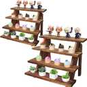2Pcs Wooden Cupcake Stand - 4 Tier Cupcake Display Stand, Rustic Tiered Display Stand, Tool Free Installation Cupcake Stand for Birthday Party Decoration Supplies