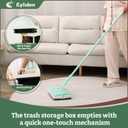 Eyliden X-Large Carpet Sweeper - Quiet Manual Sweeper for Carpets & Rugs | 1 Extra Refill Roller Brush | Non-Electric, Hand Push, Quietly Cleans Debris and Messes, Restaurant Roller Broom, Mint