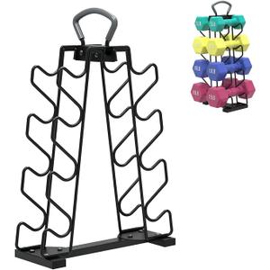UNITEDPOWER Dumbbell Rack Stand, 4 Tire Weight Rack for 8 DumbbellsA-Frame Metal Storage Holder with Handle Suitable for Home Gym (DUMBBELLS NOT INCLUDED)