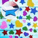 Tatuo 600 Pieces Glitter Foam Stickers Adhesive Hearts Foam Star Stickers Valentines Day for Arts Craft, Greeting Cards, Scrapbook Decoration (Glitter and Star)