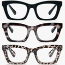 REAVEE Oprah Style Reading Glasses for Women, Blue Light Blocking Cute Oversized Square Computer Readers Spring Hinge 1.75