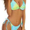 LIZENS Bikini Set for Women Tie Side Triangle String Sexy Swimsuit Womens Black Bikini Bathing Suit Tow Piece Bikinis Sets (Small, 2_sky Blue)