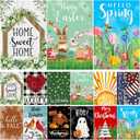 Seasonal Garden Flags Set of 12 Double Sided 12x18 Inch, Small Yard Flags for Outside, Christmas Halloween Easter Valentine's Day Decor, Spring Summer Fall Winter Holiday Garden Decorations