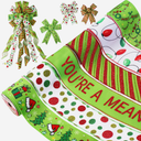 Christmas Ribbon Wired 2.5 inch 5 Rolls 30 Yards Red and Green Christmas Ribbon 