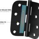 goldenwarm 12 Pack Interior and Exterior Door Hinges, Matte Black Door Hinges 4 inch x 4 inch with 5/8" Radius Corners