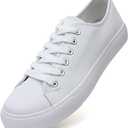 Canvas Shoes for Women Casual Low Top Sneakers Fashion Womens Tennis Shoes for Everyday Wear (11, White)