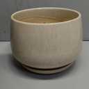 LE TAUCI Ceramic Planter, 10 Inch Plant Pot with Drainage Hole & Saucer  Durable Indoor Planter for Modern Home Decor, Reactive Glaze Beige