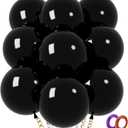 32Pcs Black Big Balloons 18 Inch, Round Large Latex Party Balloons for Birthday Wedding Decorations. (black)