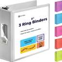 3 Inch Binder 3 Ring Binders Grey, Slant D-Ring 3 Clear View Cover with 2 Inside Pockets, Heavy Duty Colored School Supplies Office and Home Binders  by Enday