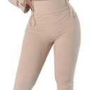 Two Piece Sets for Women Workout Set Crop Top Zipper Long Sleeve High Waist Casual Tracksuit Sweatsuits (X-Large, Khaki)