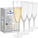 Lillian Tablesettings Premium Champagne Flutes 6 oz. Clear Hard Plastic 1-Piece Disposable Glasses - 16 Count