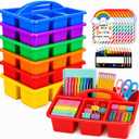 6 Pack Large Colorful Back-to-School Classroom Caddy