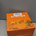 Artscope Fall Decorative Throw Pillow Covers 20x20 Inch Set of 4, Hello Happy Autumn Pumpkin Buffalo Plaid Maple Leaves Harvest Outdoor Farmhouse Pillow Cases for Home Sofa Couch-Orange B, 2 Pack