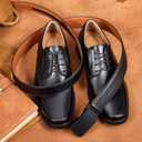 VATAN Men's Belt Leather Ratchet Belt for Men Dress Casual Every Day with Adjustable Buckle, Trim to Fit (Black-knight)