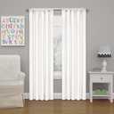 ECLIPSE Kendall Modern Blackout Thermal Rod Pocket Window Curtain for Bedroom or Living Room (1 Panel), 42 in x 84 in, White (42"W x 84"L (Pack of 1))