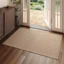 2x3 ft Indoor Door Mat Entryway Rug Non Slip Woven Washable Area Rugs Kitchen Mats for Floor, Front Entry Rug Entrance Doormat for Hall Porch Bathroom Kitchen Bedroom, Easy Clean, Brown 24"x36"
