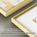 16x16 Metal Picture Frame, 16 x 16 Square Premium Aluminum Photo Frames with 12x12 Removable Mat, Tempered Glass, Vertical and Horizontal Display, Wall Hook Hanging Hardware Included, Gold, 1 Pack