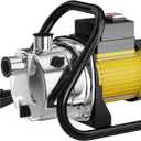 Water Transfer Pump Shallow Well Pump 1.6HP 1800GPH Stainless Steel Pressure Booster Pump for Pool Draining Farm Irrigation Lake Removal Lawn Sprinkler System