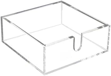 Cocktail Napkin Holder, Acrylic Napkin Caddy for Table, Square Napkin Dispenser for Bar, Kitchen, Party, Dinner, 5.5x5.5x2" (Clear) 2 PCS
