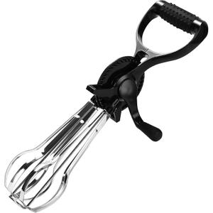 Fox Run Stainless Steel Manual Hand Mixer, Black Retro Style Egg Beater, 13" x 4"