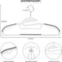 BAGAIL Plastic Hangers 50 Pack with Non-Slip Design,0.2 Inches Thick, 360Swivel Hook Space Saving Organizer for Bedroom Closet,Shirts,Pants(White- S Shaped)