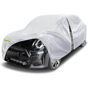 6 Layers Car Cover Waterproof All Weather for Automobiles, Size A1 Universal Fit for Nissan Versa, Kia Rio, Hyundai Accent, Audi TT, Porsche 718, etc (UP to 177 inch), Silver