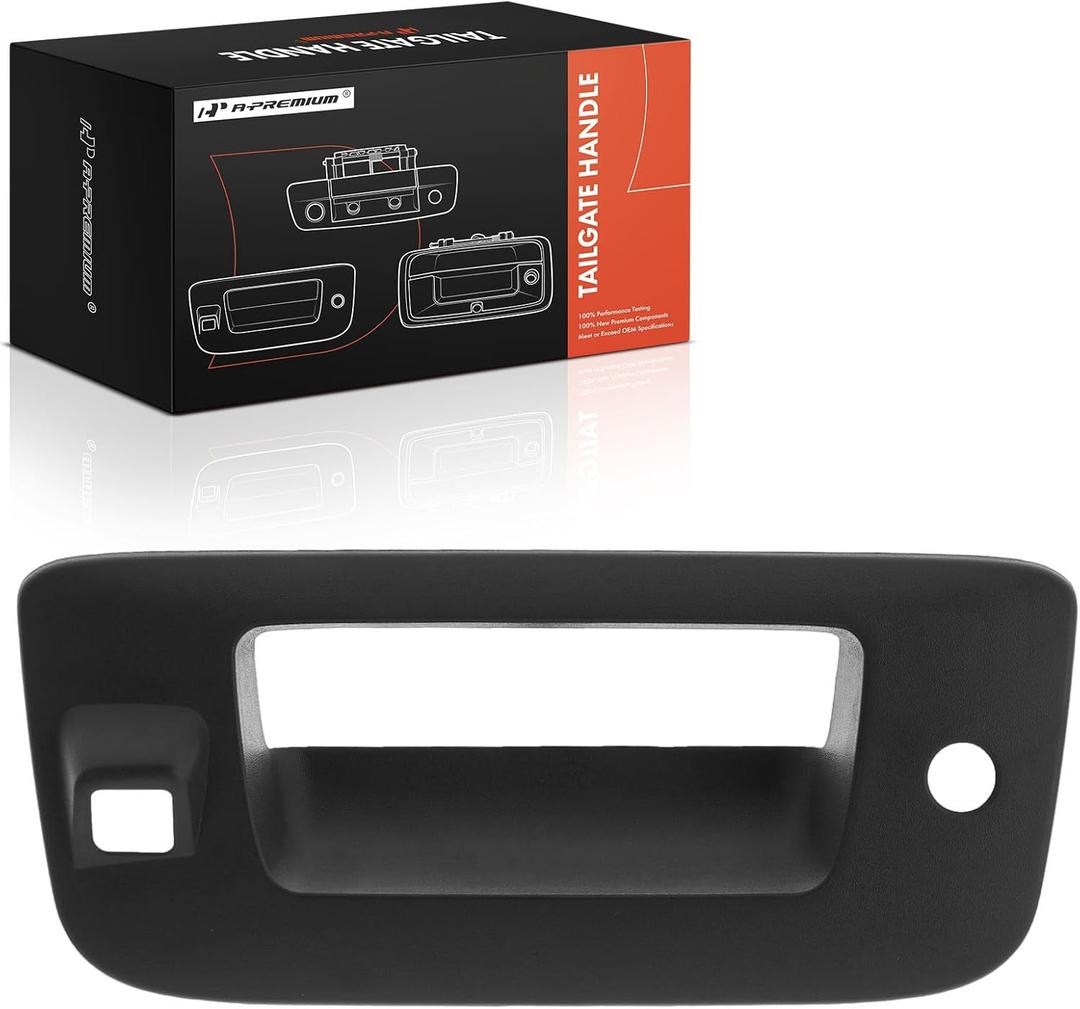 A-Premium Tailgate Handle Bezel with Camera Hole & Keyhole Compatible with Chevy Silverado 1500 2009-2013, Silverado 2500 HD 3500 HD & GMC Sierra 1500 2500 HD 3500 HD, Textured Black A-Premium Tailgate Handle Bezel with Camera Hole & Keyhole Compatible with Chevy Silverado 1500 2009-2013, Silverado 2500 HD 3500 HD & GMC Sierra 1500 2500 HD 3500 HD, Textured Black