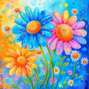 Acudotr Flower Diamond Painting Kits for Adults, 5D DIY Diamond Art Kits for Beginners, Full Drill Diamond Painting Kits for Home Wall Decor, 12x12 Inch