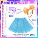 24Pcs Adult Tutu Skirts for Women 4 Layered Tulle Tutus Headband Necklace Eyeglasses for Neon Outfit 80s Costume, One Size