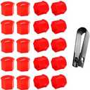 Yourkar 20 PCS Wheel Nut Covers Bolt Caps, 19mm Anti-Theft Wheel Lug Bolt Covers with Removal Tool, Automotive Hub Screw Exterior Protection Cap, Decorative Car Accessories (Normal, Red)