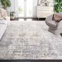 SAFAVIEH Shivan Collection 106" x 141" Ivory/Grey SHV195F Modern Abstract Non-Shedding Living Room Dining Bedroom Area Rug