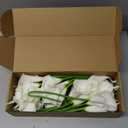 18pcs Real Touch Artificial Calla Lily Flowers for Decoration, Outdoor Wedding Bouquets, Lifelike Faux Flowers for Home, Garden, Party, and Event Decor (White&Green)