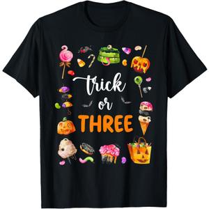 Trick Or Three Halloween Theme 3rd Birthday Boy 3 Yrs Old T-Shirt