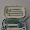 Momcozy Bottle Brush Set - Baby Bottle Cleaner Kit with Silicone Brush, Nipple Brush, Straw Brush, Soap Dispenser, Drying Rack - 7 in 1 Bottle Cleaning Tool for Home and Travel, Green