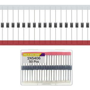 50Pcs 1N5406 Rectifier Diode 3A 600V IN5406 5406 Schottky Axial Switching Diodes 3 Amp 600 Volt Silicon Doorbell Dioden DO-27 Package