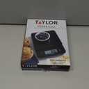 Taylor Glass Top Food Scale with Touch Controls, 11 lb Capacity, Sleek Black Design for Precision Food Measurement in Grams and Ounces