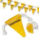 NACARUM OSHA 500LB Rated Flags (37FT String) Caution String Pennants Warn of Rooftop, Hazardous Areas, Traffic Control. Marking Construction Sites, Scaffolding, Sporting Events, Private Property.