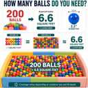 Ball Pit Balls, Bright & Pastel Multicolor Plastic Balls For Kids, 200-Balls