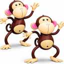 4E's Novelty Inflatable Monkeys (2 Pack) 27 Inch Large Monkeys Inflatables for Jungle Decor, Safari Jungle Birthday Decorations, Kids Animal Party Supplies, Baby Shower Favors