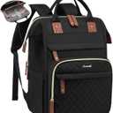 LOVEVOOK Laptop Backpack for Women, 15.6'' Waterproof Nurse Bag Teacher Work Backpack Purse for Women, Travel Computer Backpack for College Office Business Ladies (Black)