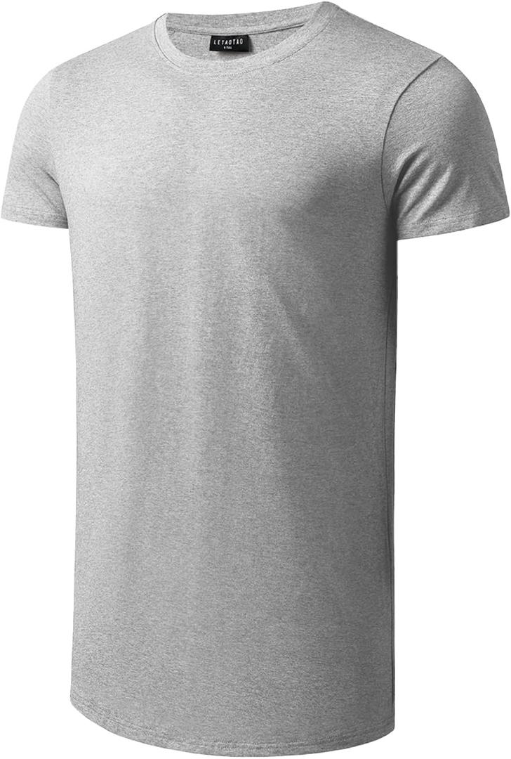 LETAOTAO Mens Tall T Shirts Tie Dye Shirts for Men Extra Long Tshirts Longline Hipster Print Tee for Tall Men (Gray-2)