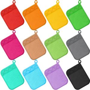 WILLBOND 12 Pieces Funny Pot Holders with Pocket for Kitchen Heat Resistant Oven Mitts Pot Pads for Baking Cooking Teacher Appreciation Christmas Housewarming Gifts