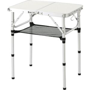 Folding Table Small, 24''L x16''W Camp Aluminum Table with Adjustable Height Legs, Indoor Outdoor Lightweight Portable Folding Aluminum Dining Table for Picnic Camping 2-Feet10"/19"/27