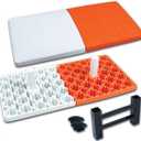 CHAMPRO Orange/White Double First Base With In-Ground Anchor For Youth Baseball, Made Of Molded Rubber, Standard